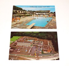 2 Dearborn MI Postcards Motels Fairlane Gold Key INN & Holiday INN