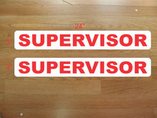 Red SUPERVISOR Magnetic Vehicle Signs to fit Van Car Truck or SUV
