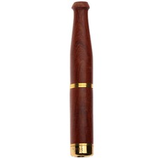 Pipa para fumar tabaco boquilla de doble filtro soporte para cigarrillos de palo de rosa natural