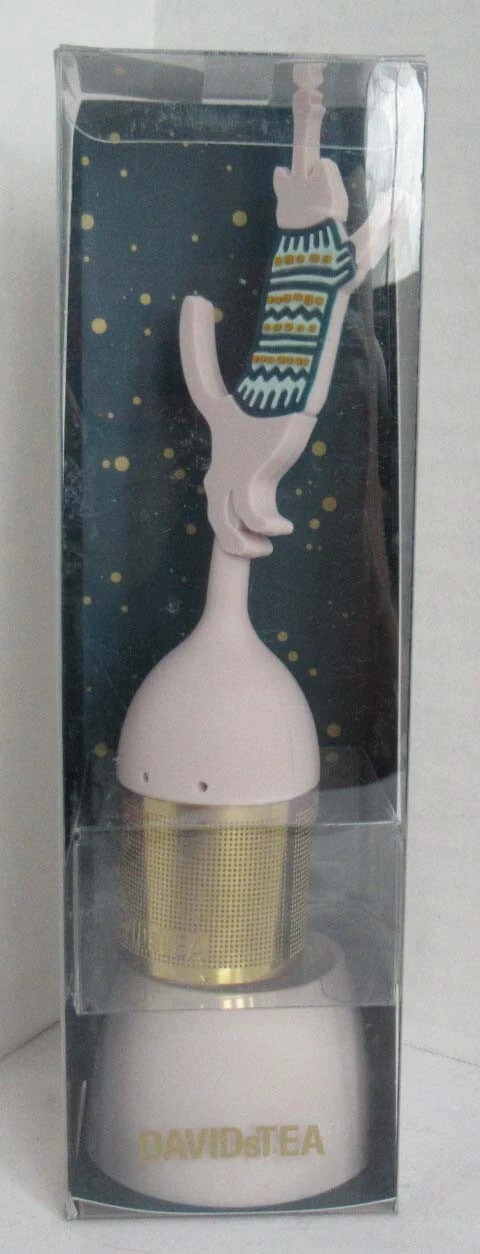Davids Tea Adorable CAT Infuser With Saucer New in Package white gold silicone