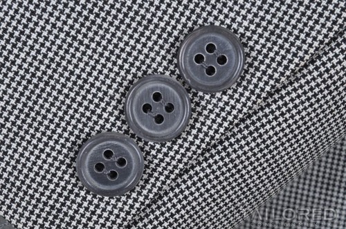 CHESTER BARRIE Black Gray Houndstooth 100% Wool Blazer Sport Coat Jacket - 42 R - Picture 6 of 9