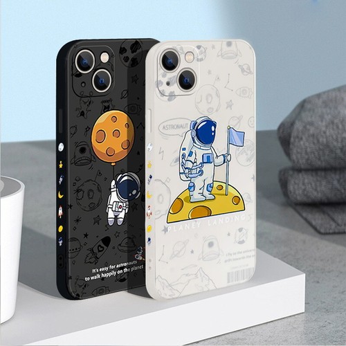 Per iPhone 14 13 Pro Max 12 11 XS X XR 7 8 custodia cordino in silicone Astronaut - Foto 1 di 16