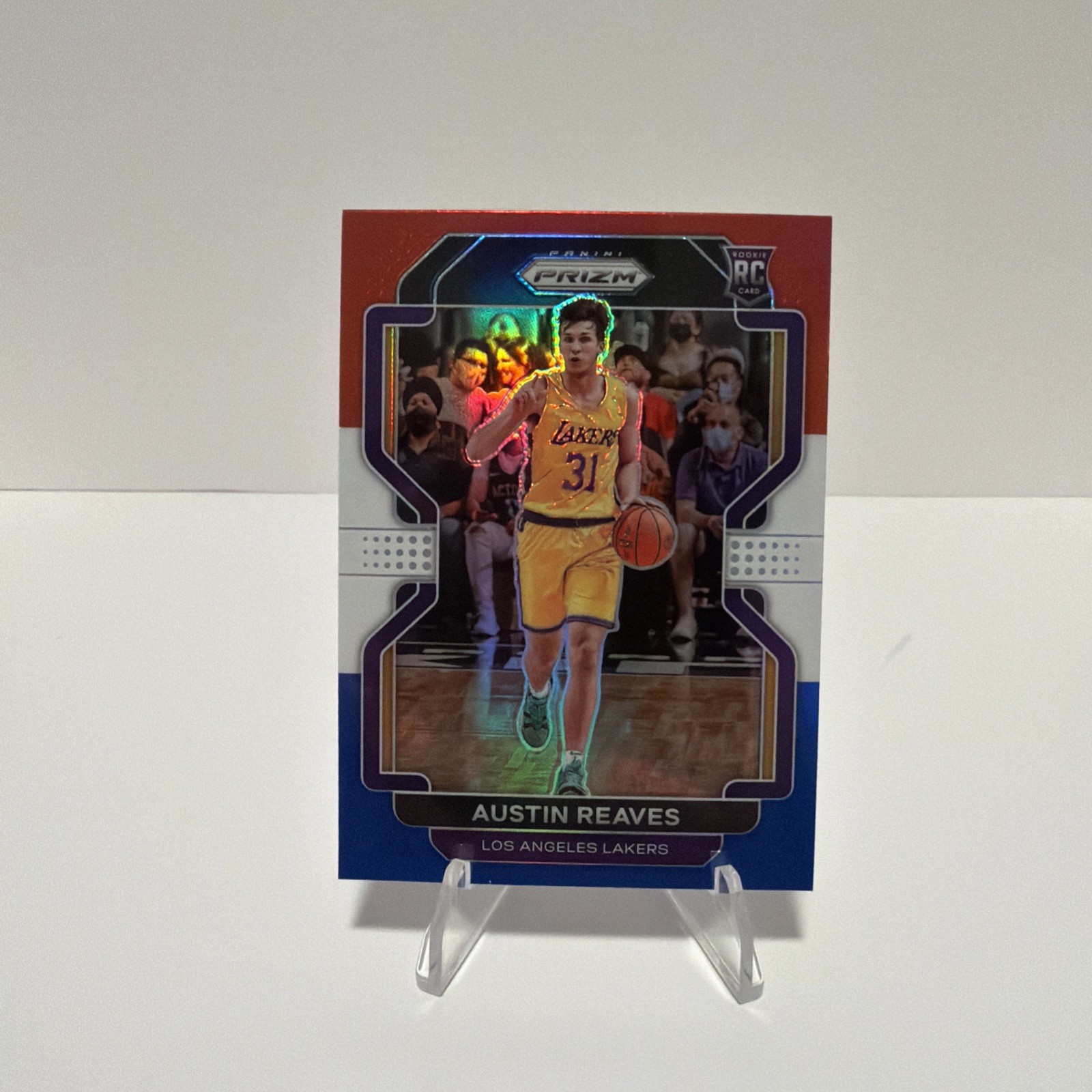 2021-22 Panini Prizm - Austin Reaves #165 Red White & Blue Prizm (RC) NM