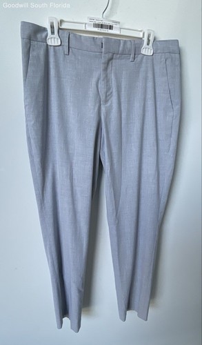Express Mens Black White Wrinkle Resistant Stretch Slim Fit Dress Pants Sz 33x30