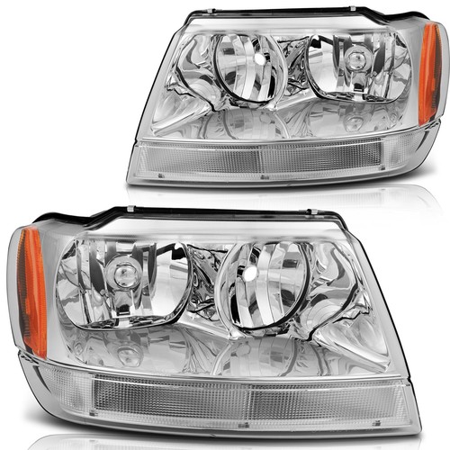 Headlights Assembly Fits 1999-2004 Jeep Grand Cherokee Front Headlamp