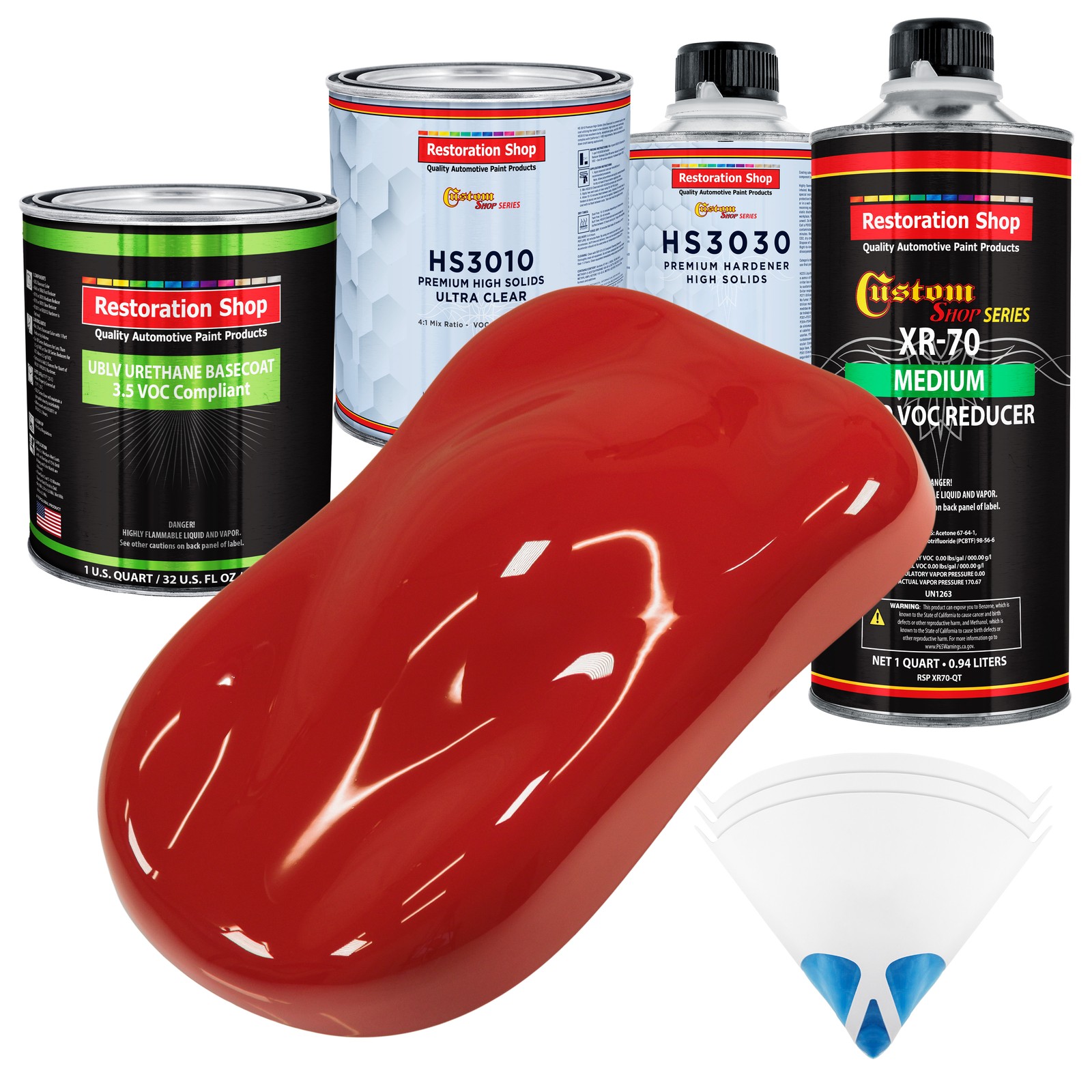 Bright Red Jalapeno Prem Quart Low VOC Urethane Basecoat Auto Paint Kit