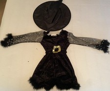 Girl's Witch Halloween Costume with Hat Size Small