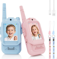 Video Walkie Talkies for Kids, 2 Pack Rechargeable Toddler Toys with HD Camera,