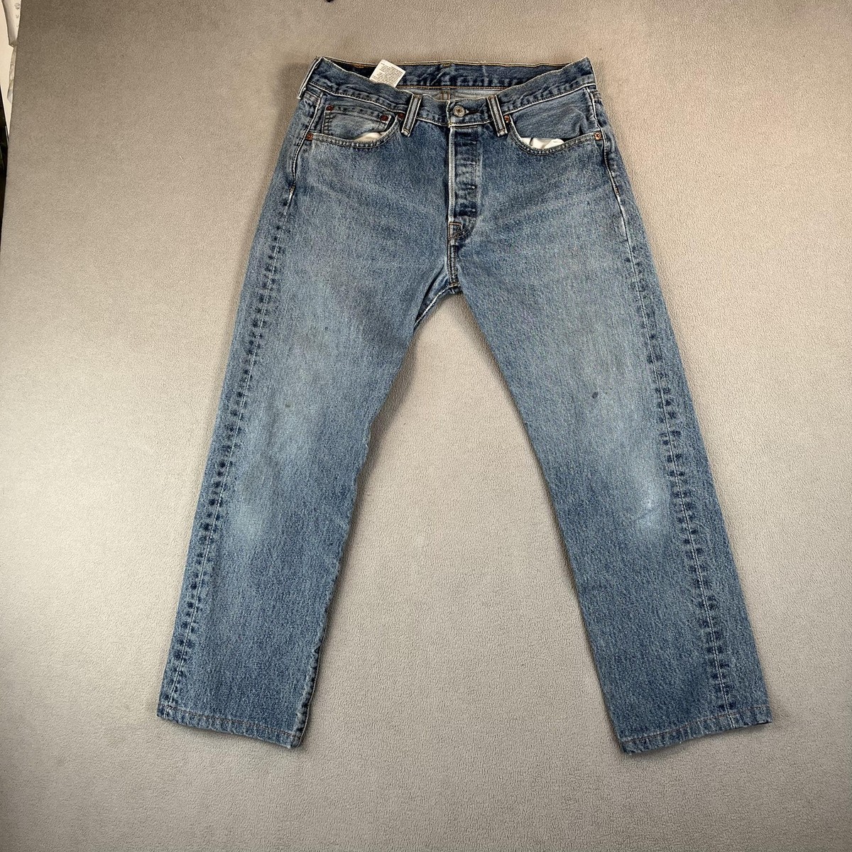 パンツ LEVI'S 501 STRAIGHT DENIM MADE IN MEXICO Levis Mexico 501 Jeans Mens 38x30 Blue Button Fly Straight