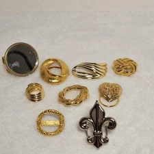 Vintage Scarf Clip Lot Of 9 Gold And Silver Tone Jewelry Accessory