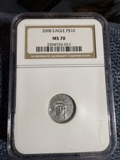 Platinum Eagle 2008 $10 1/10 onza MS70