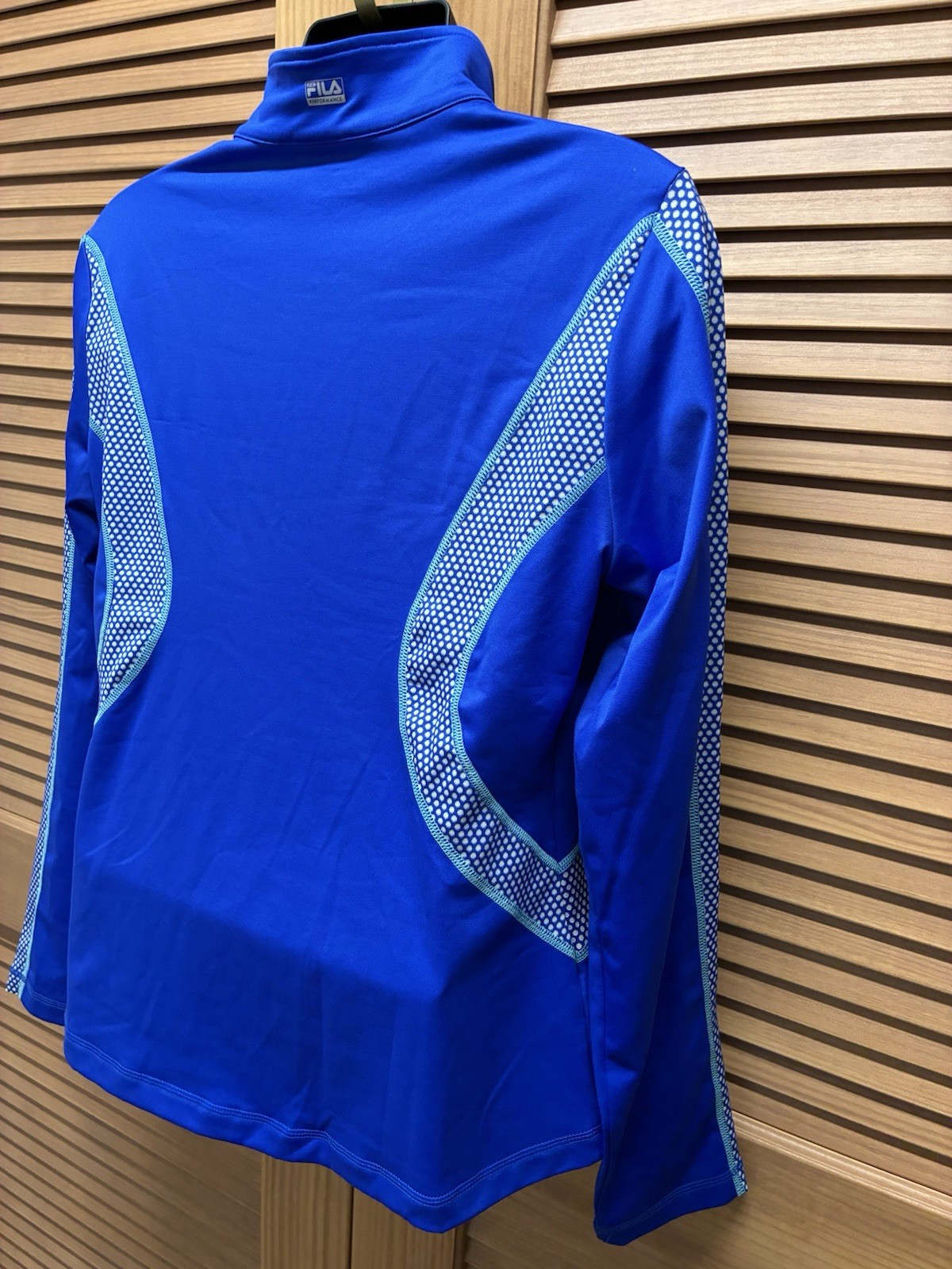 FILA Performance Giacca Donna Tg XL Manica Lunga 1 4 Zip Sport Blu 44”Petto