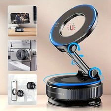 360  Vacuum Magnetic Phone Holder - Suction Cup Car Mount w/ Foldable Stand US