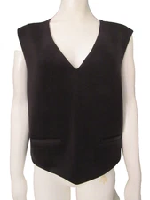 a new day soft black recycled poly boxy stretch V-neck sleeveless top S NWT $20