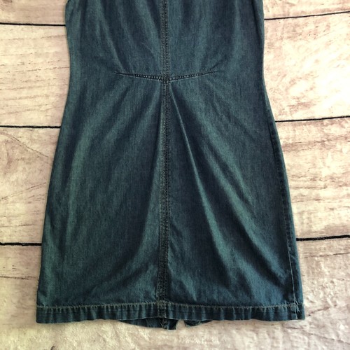 Vtg Tommy Hilfiger Jeans Dress 12 Womens Blue Denim Snap Front Button Cap Sleeve - Picture 6 of 14