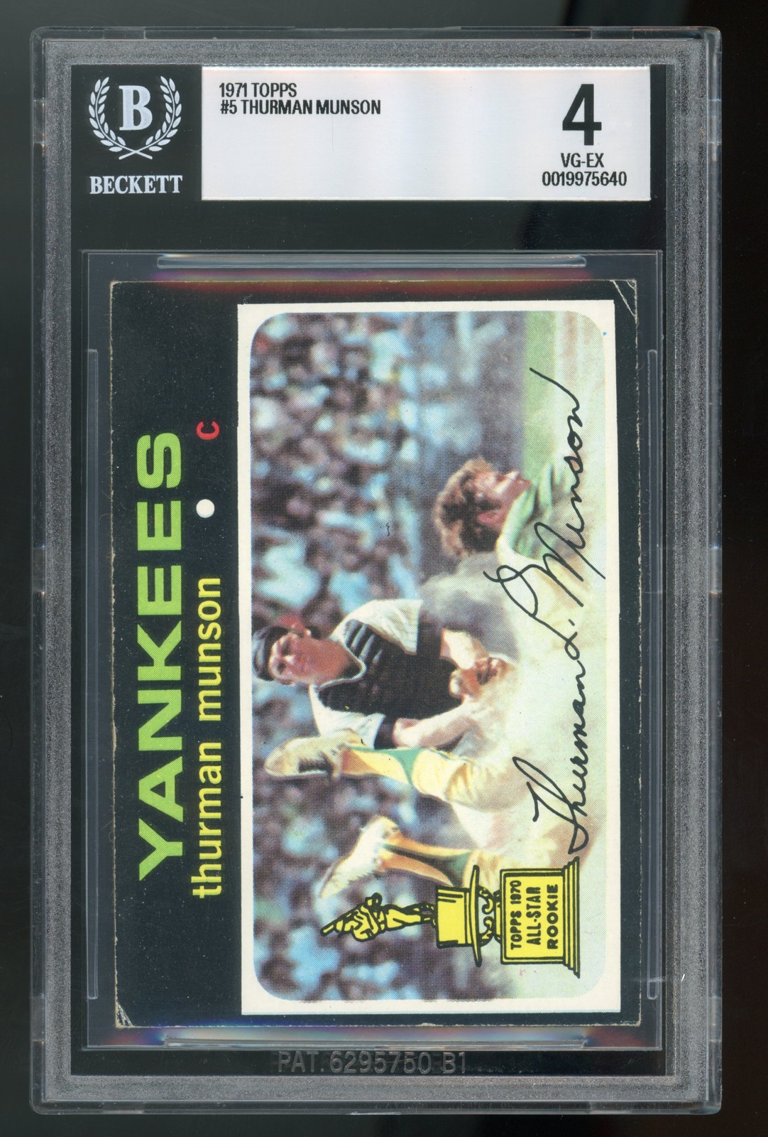 1971 Topps #5 Thurman Munson BGS 4