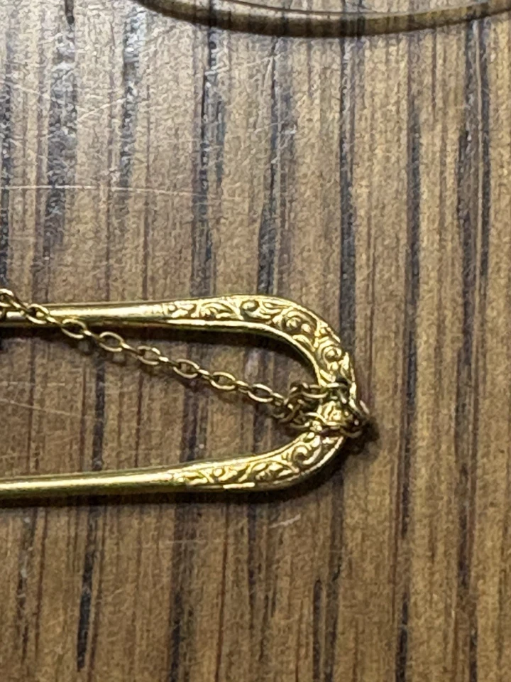 Antiguo oro Triumph Pince Nez de 1890 con cadena y estuche gafas sin montura Foto 3 de 4