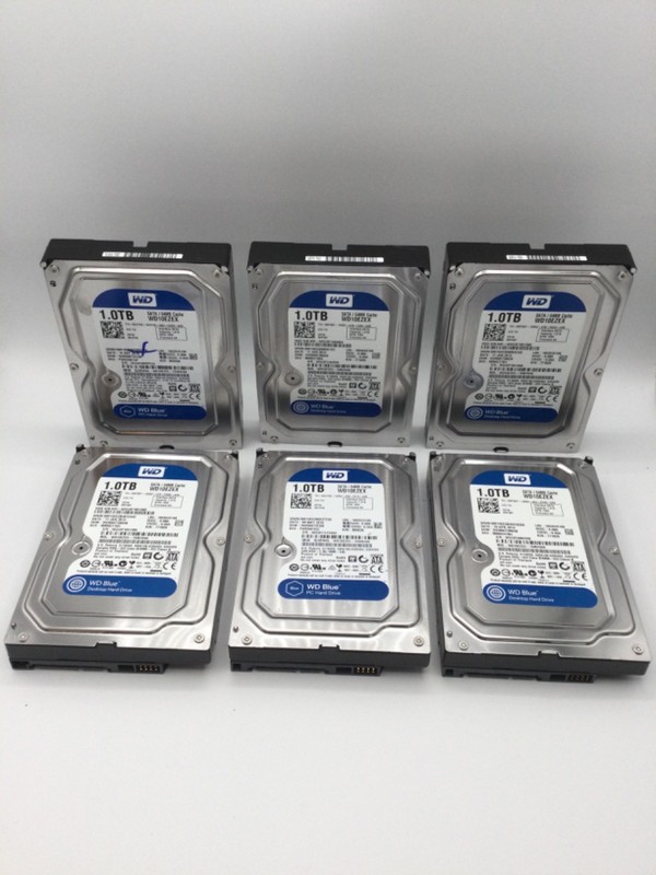 Lot of 6 Western Digital 1TB WD10EZEX-75M2NA0 & WD10EZEK-75WN4A0 Hard Drives