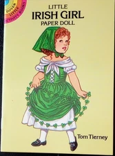 VTG Little Irish Girl Paper Doll-Dover Little Activity Books Tom Tierney UNCUT