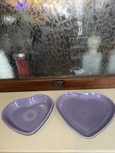 Fiestaware Lavender Heart Plate & Bowl Set LIMITED - BRAND NEW
