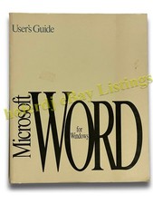Microsoft Word Version 2.0 for Windows User's Guide 1991 No discs included