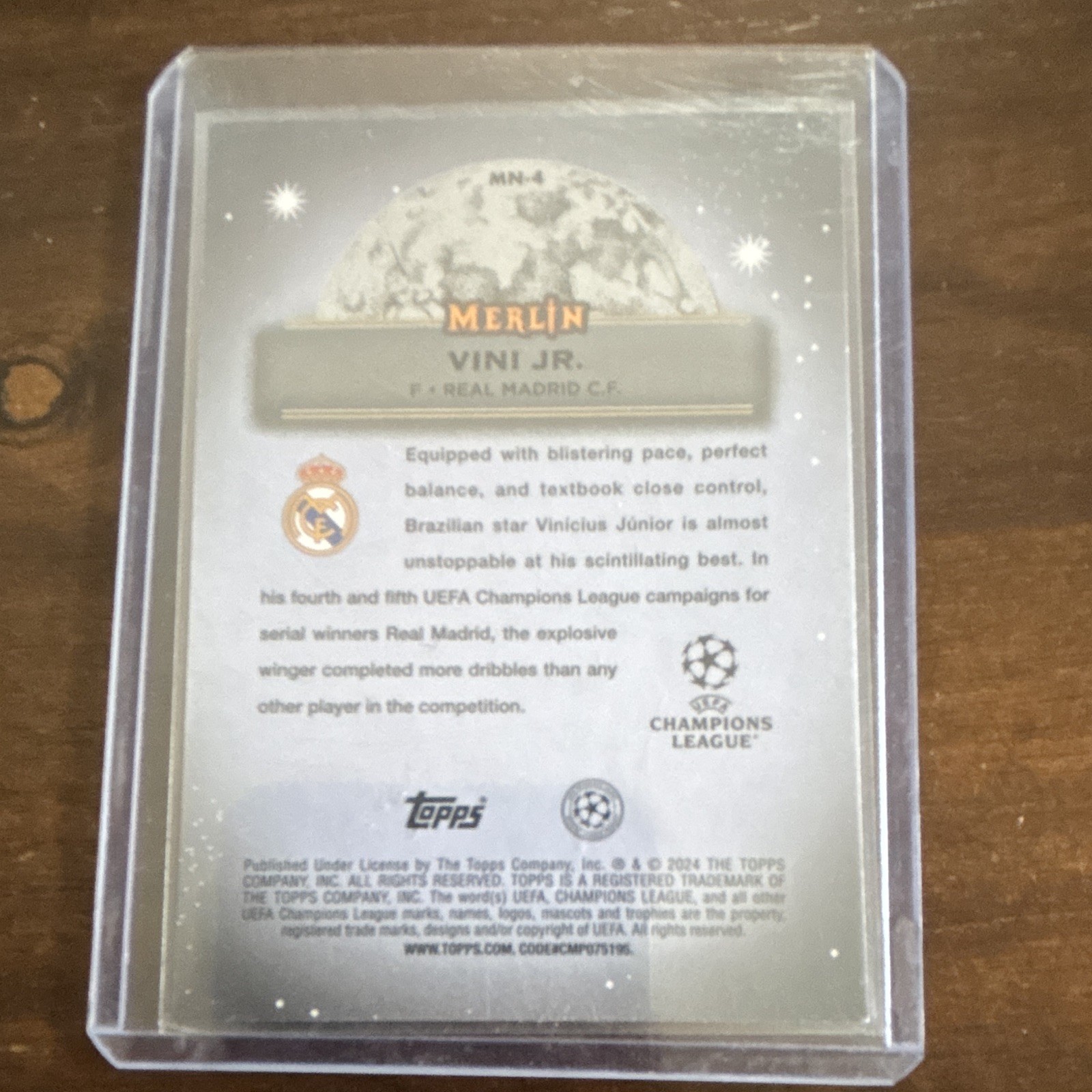 Topps 2023-24 Merlin UEFA Mystic Nights Vinicius Junior #MN-4 Real Madrid view 2