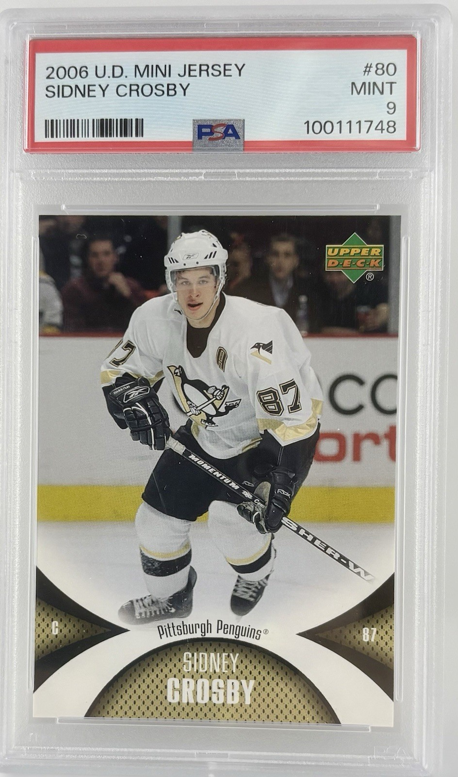 2006 U.D.  Mini Jersey Sidney Crosby #80 PSA 9