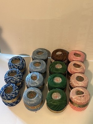 Vintage 15 Balls Multi Colors Sillateen Sansil Crochet Thread New