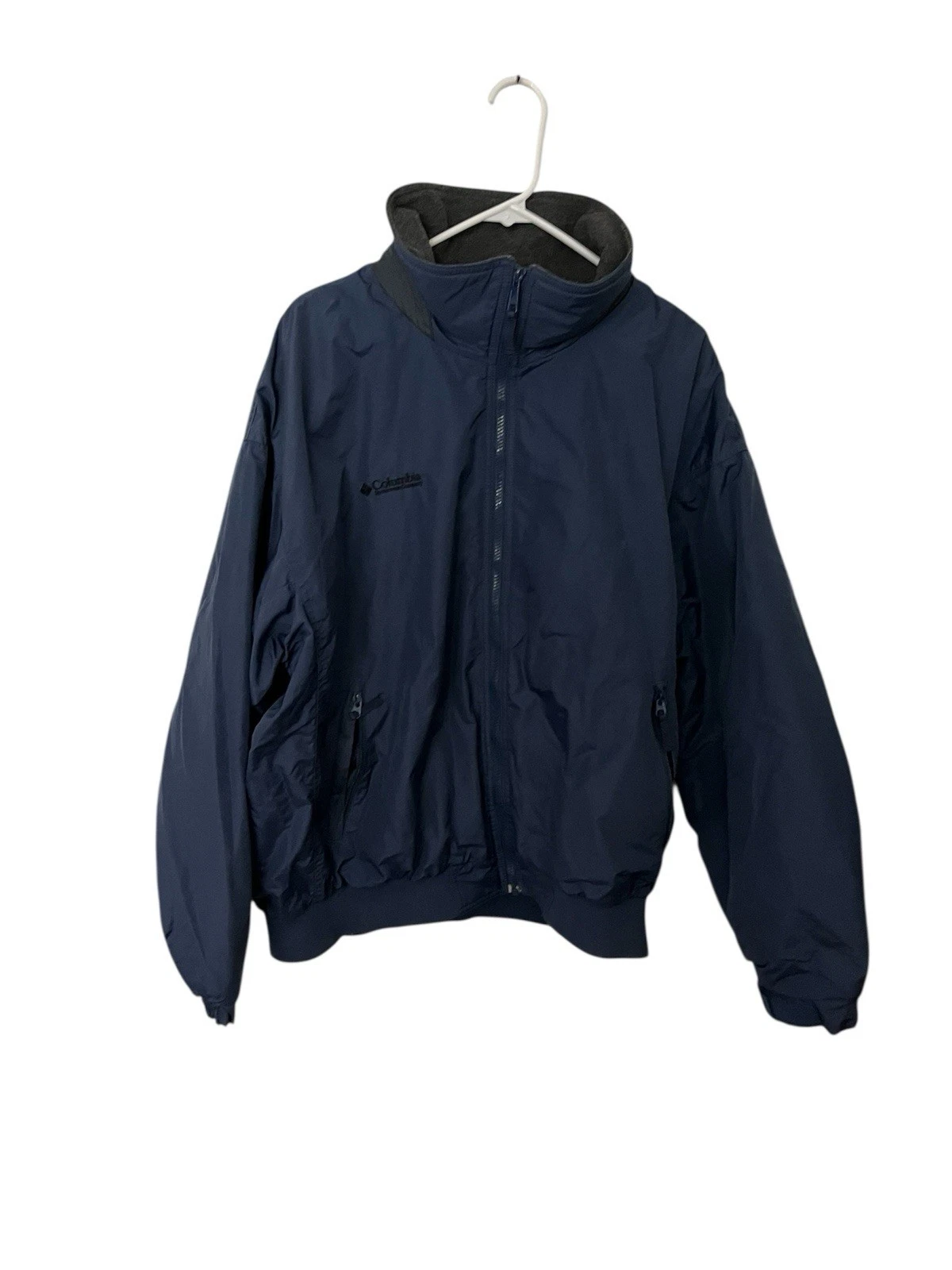 Columbia Men’s Blue Fleece Lined Outdoor Jacket XL Stain See Photo + Description