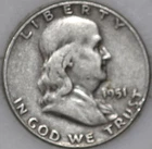 * 1951-S Franklin Half Dollar 90% Silver As Shown