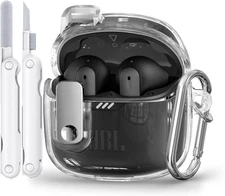 With Lock Case Compatible with JBL Tune Flex Earbuds,With Cleaner Kit,Tpu Clear