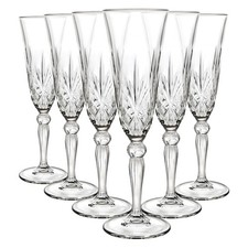 Crystal Melodia Glass Champagne Flutes - 160ml - Pack of 6