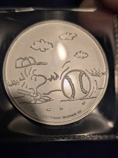 Peanuts® Baseball - Woodstock at Bat 1 troy oz Silver Round 2022 W/ plastic flip 94.95 per troy oz