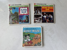 Lot of 3 Vintage DISNEY View-Master Reels 3D Sets Robin Hood Mickey Mouse Club