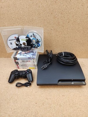 Sony PlayStation 3 PS3 Slim 120GB Console Bundle W/Controller & 11 Games Tested