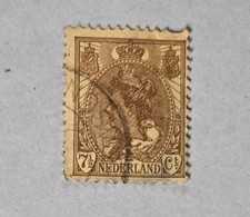 1899 Netherlands 7 1/2 Cents Used Postage Stamp Queen Wilhelmina Rare