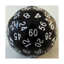 Koplow Dice d60 - Black w/White New