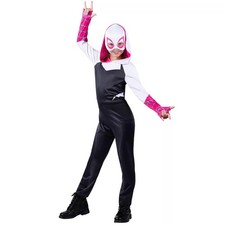 Ghost Spider Costume Halloween Girls Gwen Stacy Jumpsuit Mask Marvel 4 5 6 7 8