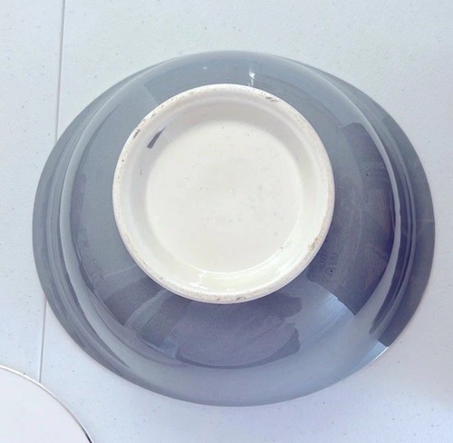 Plato para servir cubierto Taylor Smith Silver Mist gris blanco con tapa floral MCM raro - Imagen 6 de 7