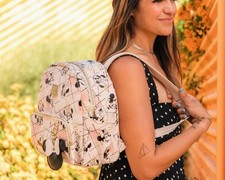 Shimmery Minnie Mouse Mini Backpack By Petunia Pickle Bottom With Keychain