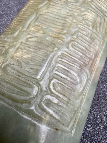 Estate Antique/ Vintage Chinese Export Jade Ceremonial Axe - Signed And Unusual - Picture 6 of 19
