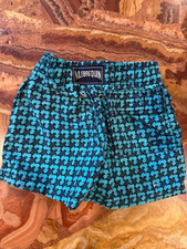 Vilebrequin Blue Graphic Swim Trunks Kids 2 Ans Years with Navy String
