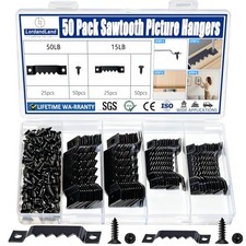 50 Pack Sawtooth Picture Hangers   Small & He...