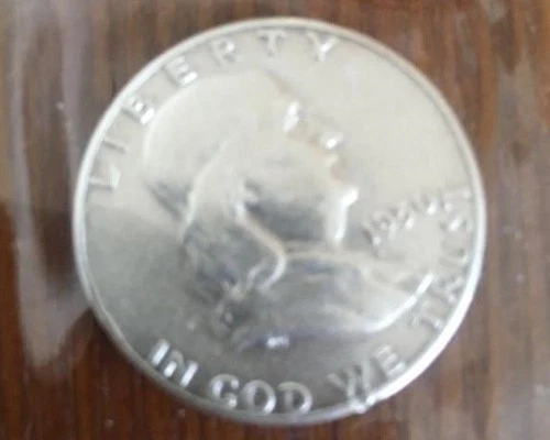 1950-P Franklin Half Dollar, AU, with mint error