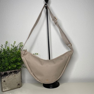 JULY Everyday Crescent Bag Minimalist Sling Crossbody Travel Belt Bag Beige