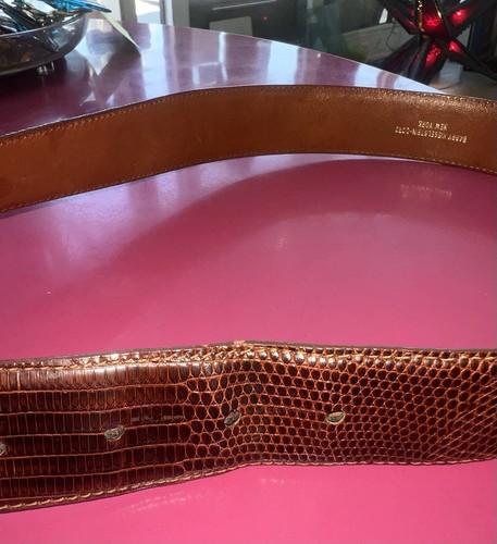 Vtg Barry Kieselstein Cord New York Vogt Sterling Silver 925 Genuine Lizard Belt - Picture 15 of 16