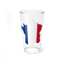 Flag-map of France (France) Pint Glass 16oz