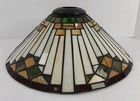 Vintage Tiffany Style Stained Glass Lamp Shade Mission Prairie Geometric 14”