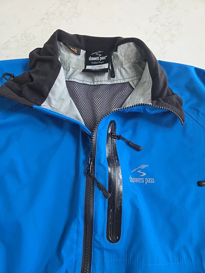 Chaqueta de ciclismo Showers Pass para hombre M azul impermeable Windbrkr reflectante ventilada Foto 4 de 4