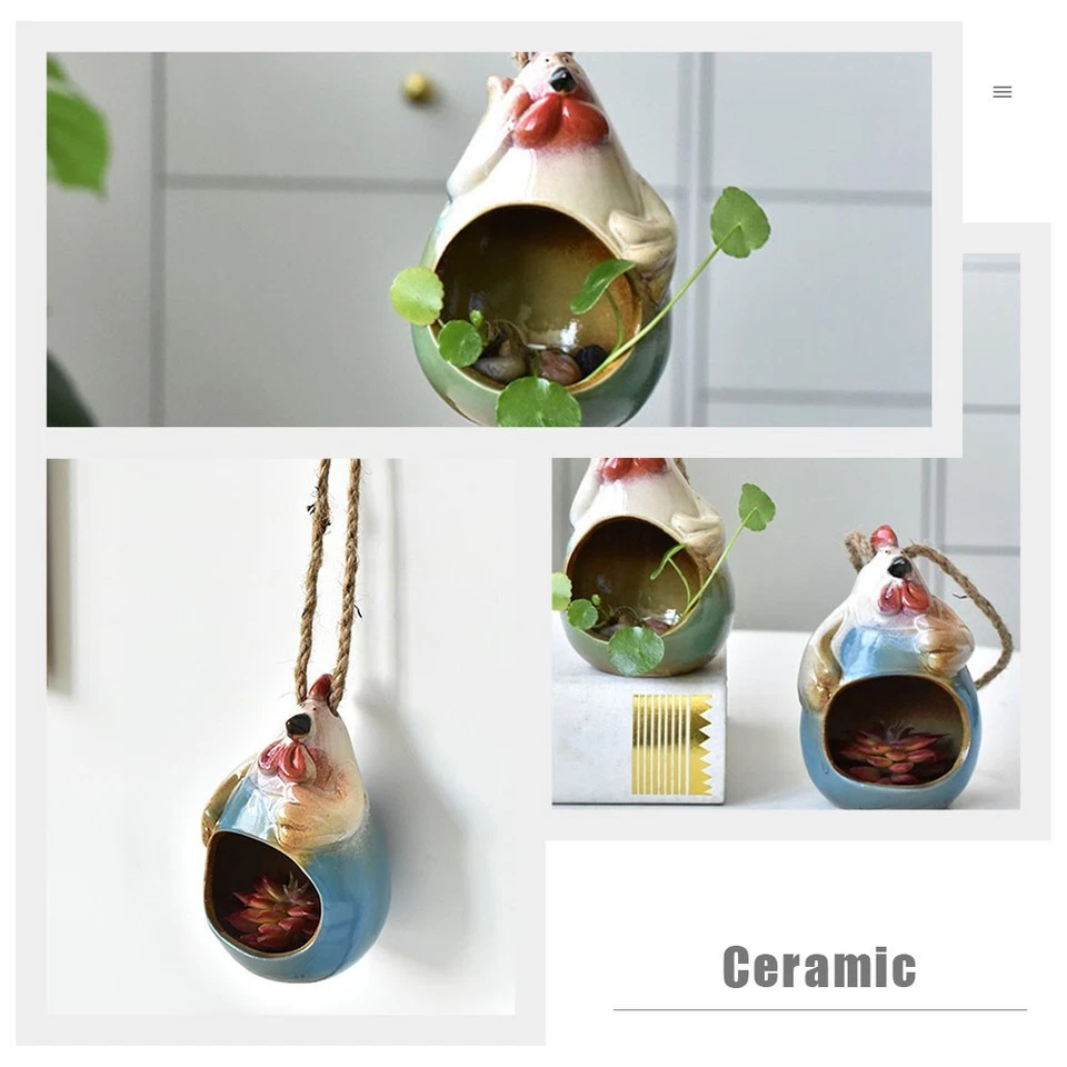 Set of 2 Blumentöpfe Hängend Hängeblumentopf Hängende Dekorativer Blumenpot - Bild 4 von 4